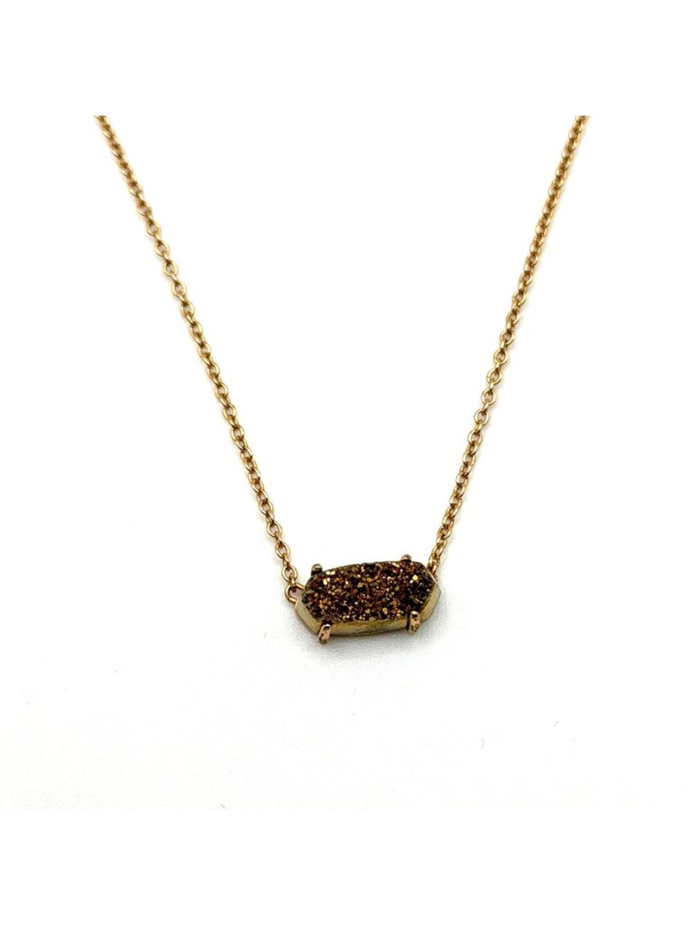 Kendra Scott Elisa Gold Drusy Pendant Necklace With Adjustable Chain